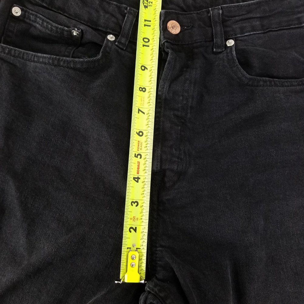 Divided Jeans Womens 8 High Rise Straight Leg Button Fly Dark Wash Black Denim - Picture 4 of 14
